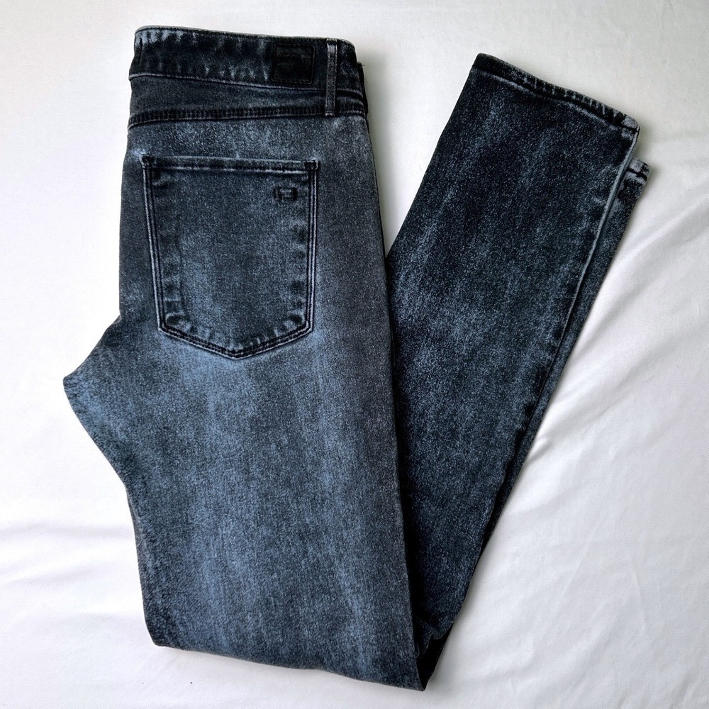 Habitual Womens Mid Rise Alice Skinny Jeans Black Grey Size 27/4 Acid Wash Edgy